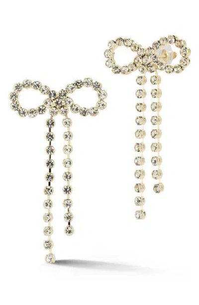 Sphera Milano Cz Bow Drop Earrings In Gold