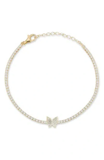 Sphera Milano Cz Butterfly Tennis Bracelet In Gold