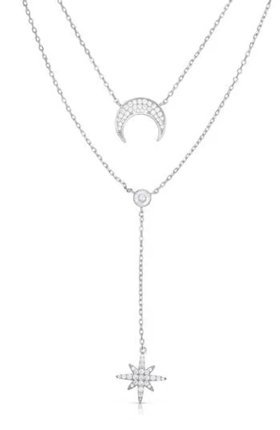 Sphera Milano Sterling Celestial Layered Necklace In Silver