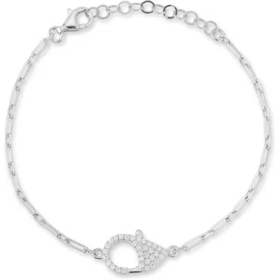 Sphera Milano Cz Clasp Chain Bracelet In Metallic