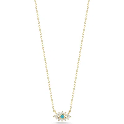 Sphera Milano Cz Evil Eye Pendant Necklace In Gold