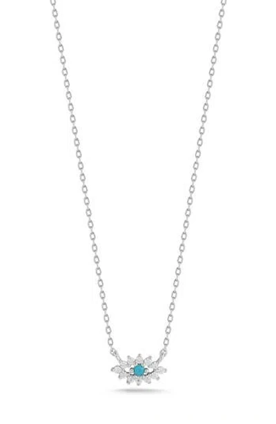 Sphera Milano Cz Evil Eye Pendant Necklace In Silver