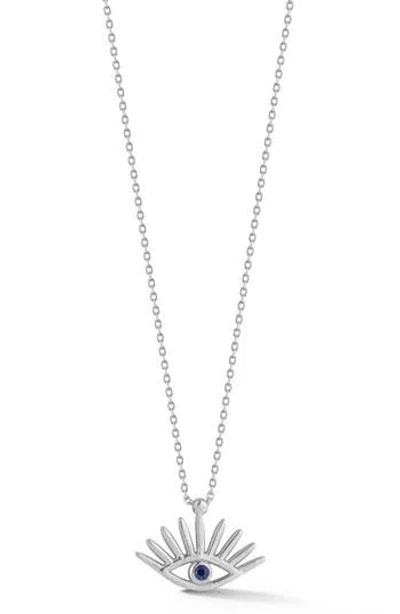 Sphera Milano Cz Evil Eye Pendant Necklace In Metallic