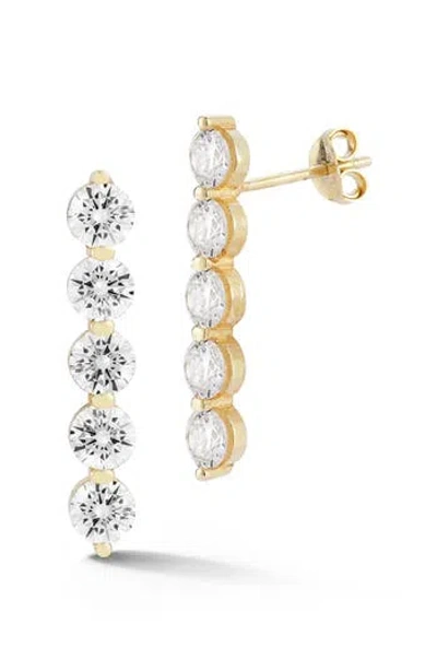 Sphera Milano Cz Linear Drop Earrings In Gold
