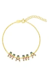 Sphera Milano Cz Mama Chain Bracelet In Gold Rainbow