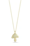 Sphera Milano 14k Over Silver Cz Mushroom Necklace In Gold