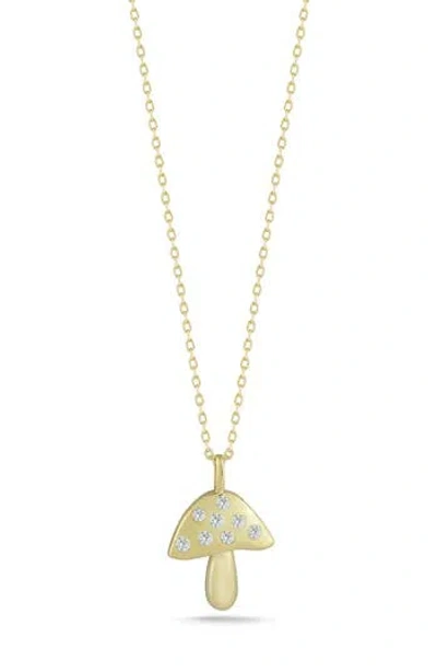 Sphera Milano 14k Over Silver Cz Mushroom Necklace In Gold