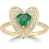 Sphera Milano 14k Over Silver Cz Heart Ring In Gold
