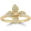 Sphera Milano Cz Pavé Flower Ring In Gold