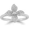 Sphera Milano Cz Pavé Flower Ring In Silver