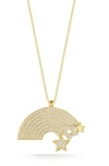 Sphera Milano Cz Pavé Rainbow Pendant Necklace In Gold