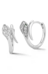 Sphera Milano Silver Cz Bypass Snake Huggie Earrings