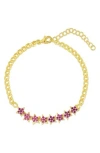 Sphera Milano Cz Star Chain Bracelet In Multi