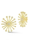 Sphera Milano 14k Over Silver Cz Statement Studs In Gold
