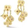 Sphera Milano Cz Suits Drop Earrings In Gold