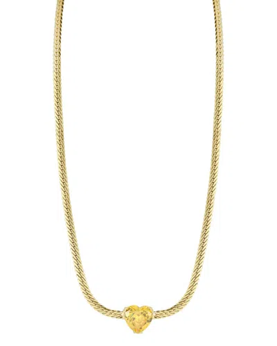 Sphera Milano Cubic Zirconia Heart Snake Chain Necklace In Gold