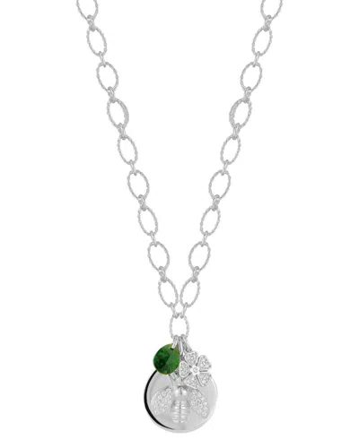 Sphera Milano Silver Cz Bee Charm Necklace