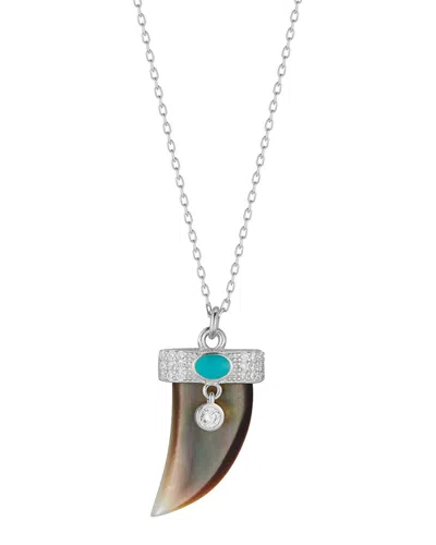 Sphera Milano Mother Of Pearl Horn Pendant Necklace In Metallic