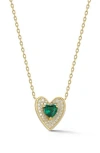 Sphera Milano Double Heart Cz Pendant Necklace In Gold