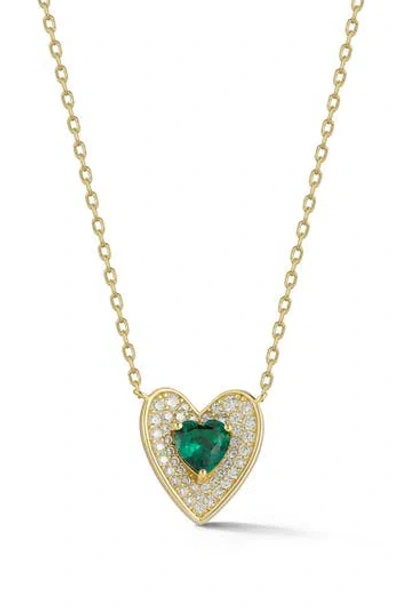 Sphera Milano Double Heart Cz Pendant Necklace In Gold