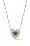 Sphera Milano Double Heart Cz Pendant Necklace In Rose Gold