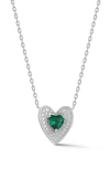 Sphera Milano Double Heart Cz Pendant Necklace In Silver