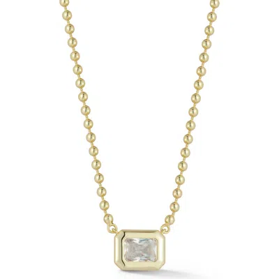Sphera Milano Emerald Cut Cubic Zirconia Pendant Necklace In Gold
