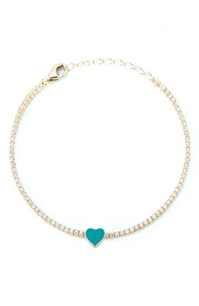 Sphera Milano Enamel Heart Tennis Bracelet In Gold