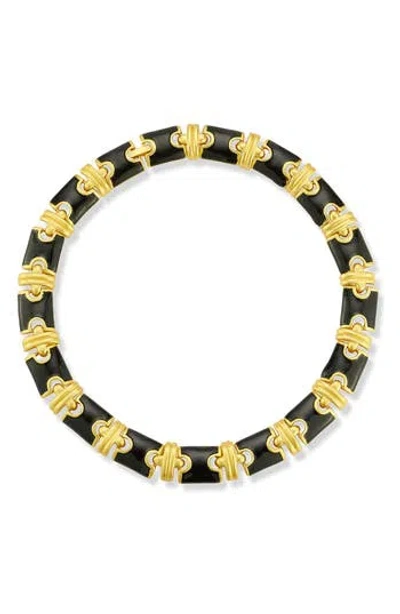 Sphera Milano Enamel Link Collar Necklace In Gold