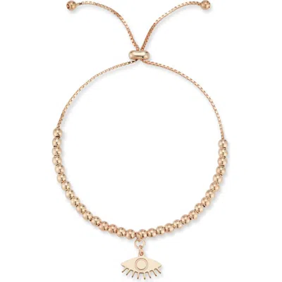 Sphera Milano Evil Eye Beaded Adjustable Bracelet In Gold
