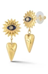 Sphera Milano Evil Eye Drop Earrings In Gold