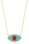 Sphera Milano 14k Over Silver Eye Necklace In Gold