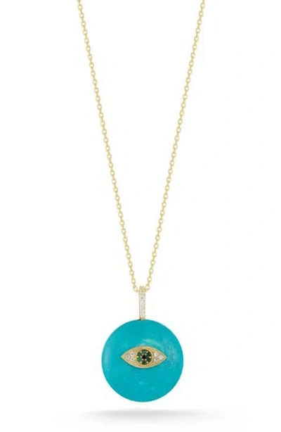 Sphera Milano Evil Eye Pendant Necklace In Gold