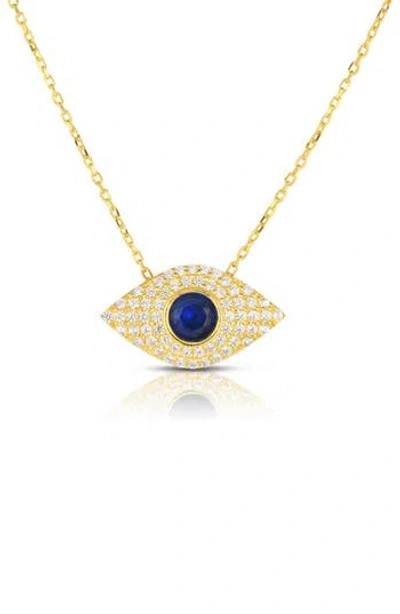 Sphera Milano Evil Eye Pendant Necklace In Gold
