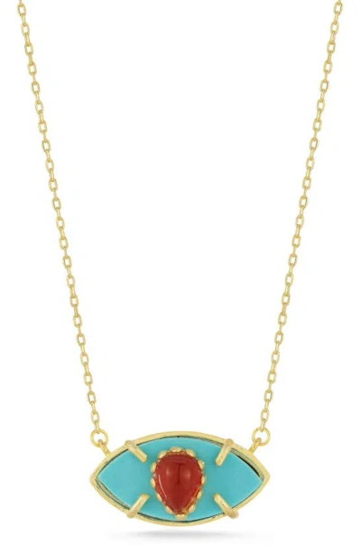 Sphera Milano Evil Eye Pendant Necklace In Gold