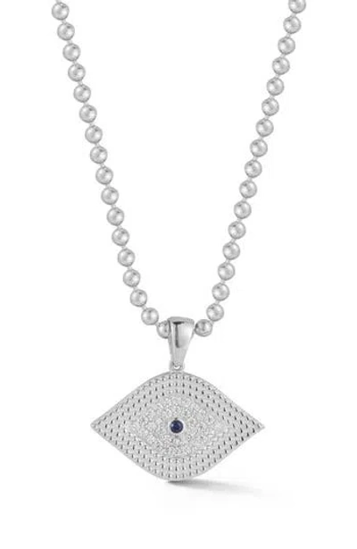 Sphera Milano Evil Eye Pendant Necklace In Metallic