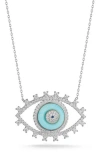 Sphera Milano Evil Eye Pendant Necklace In Metallic