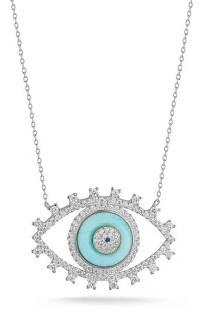 Sphera Milano Evil Eye Pendant Necklace In Metallic