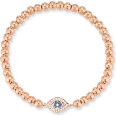 Sphera Milano Evil Eye Stretch Bracelet In Gold