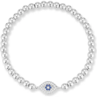 Sphera Milano Evil Eye Stretch Bracelet In Metallic