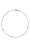 Sphera Milano Evil Eye Tennis Anklet In Silver