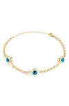 Sphera Milano Eye Eye Station Bracelet In Gold