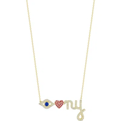 Sphera Milano Eye Heart Ny Pendant Necklace In Gold