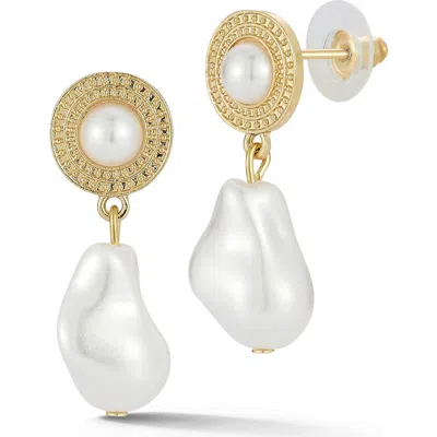 Sphera Milano Faux Pearl Drop Earrings