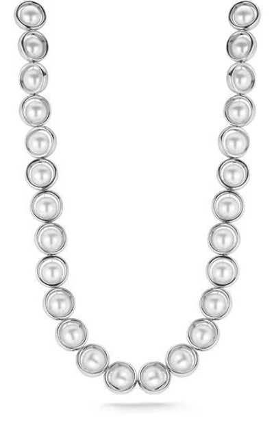 Sphera Milano Faux Pearl Necklace In Metallic