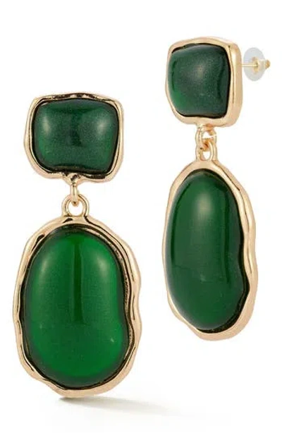 Sphera Milano Faux Stone Drop Earrings In Black