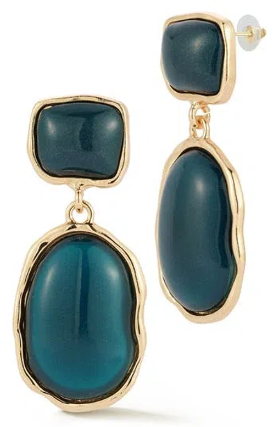 Sphera Milano Faux Stone Drop Earrings In Gold