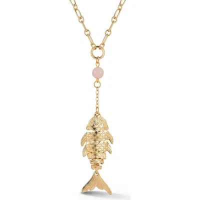 Sphera Milano Fish Lariat Necklace In Gold