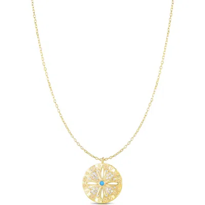 Sphera Milano Floral Pendant Necklace In Gold