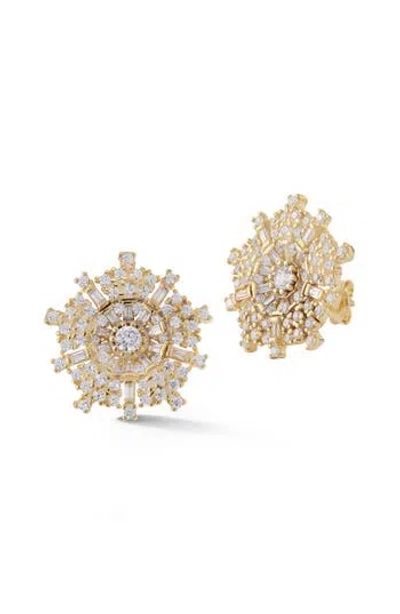 Sphera Milano Floral Statement Earrings In Gold
